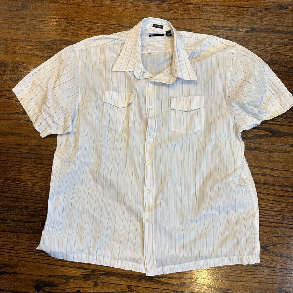 Van Heusen White Casual Button Down Shirt